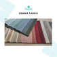 Gemma fabric swatches with Cushywall logo on a light blue background