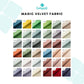 Cushywall Magic Velvet Fabric swatch collection on a white background