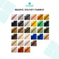 Cushywall Magic Velvet Fabric swatch chart with various colors on a white background