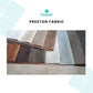 Collection of Preston fabric swatches with Cushywall logo on a light blue background