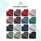 Cushywall Riviera fabric swatches in various colors on a white background