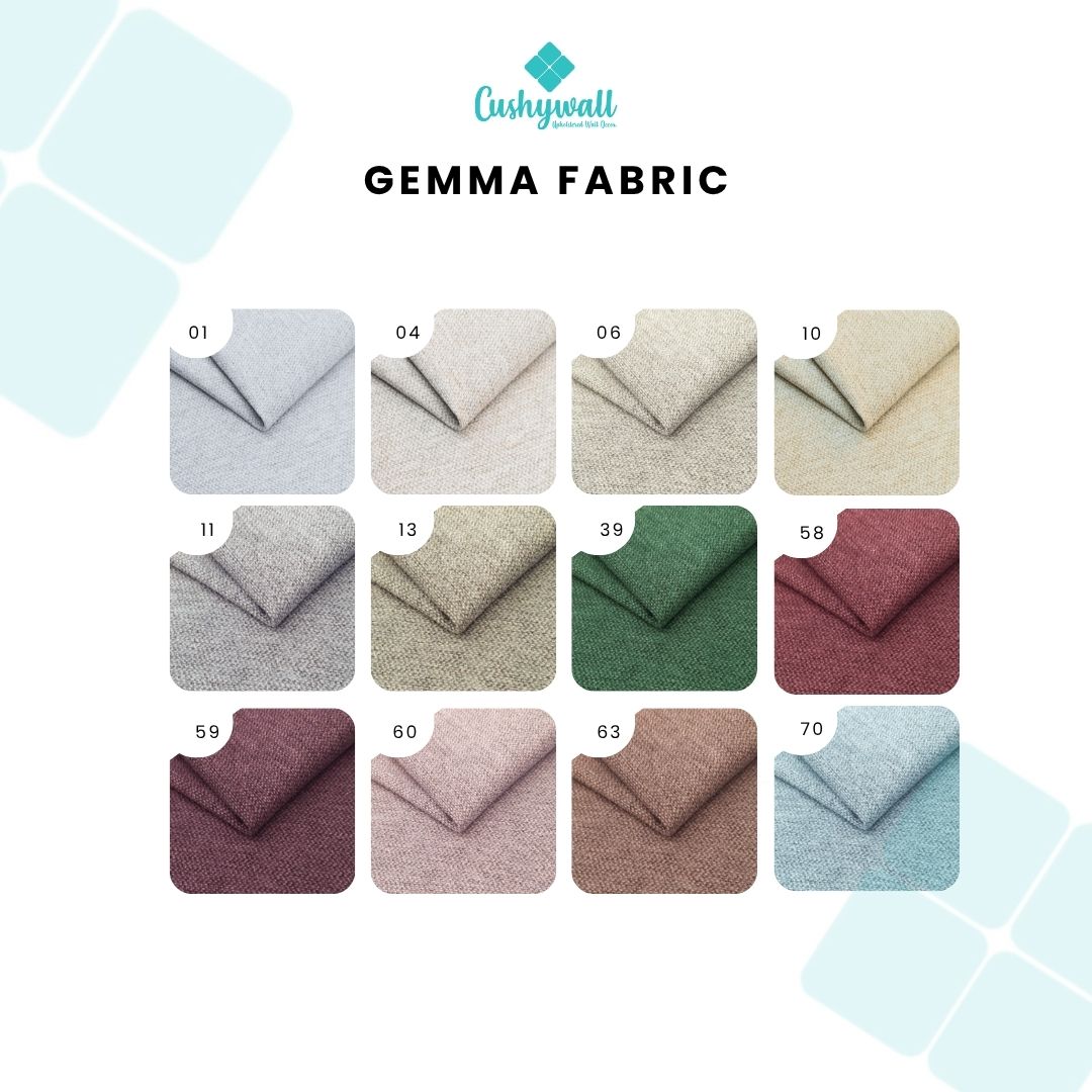 Cushywall Gemma Fabric color swatches on a white background