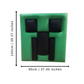 Green and black Minecraft creeper figure with measurements on a white background