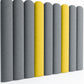 Round fence panels in grey and yellow