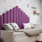 Purple round fence panels in child's bedroom