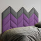 Herringbone wall paneling in bedroom