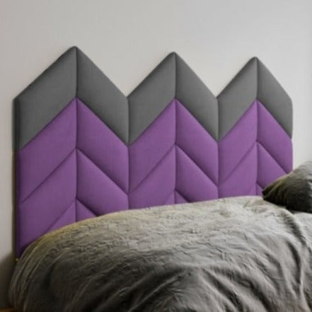 Herringbone wall paneling in bedroom
