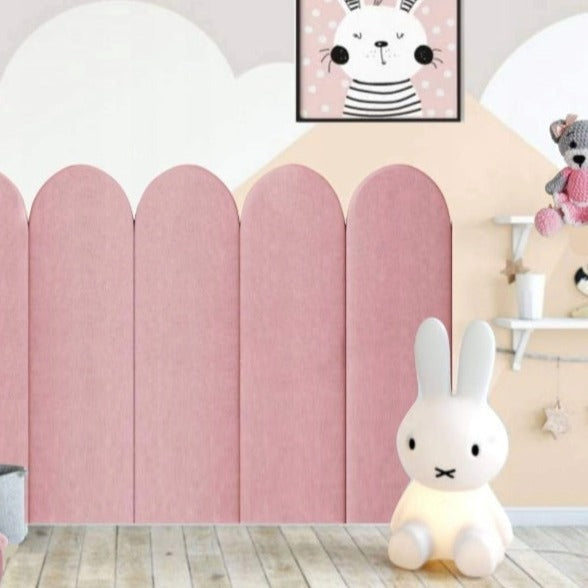 Pink round fence panels as in child's bedroom