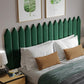 Green picket fence wall panels in bedroom