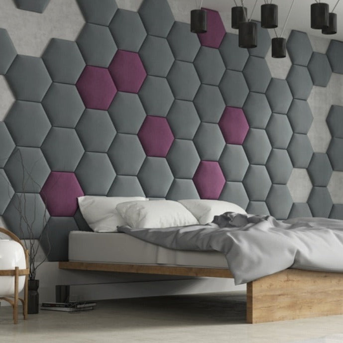 Hexagon wall panels in child's bedroom