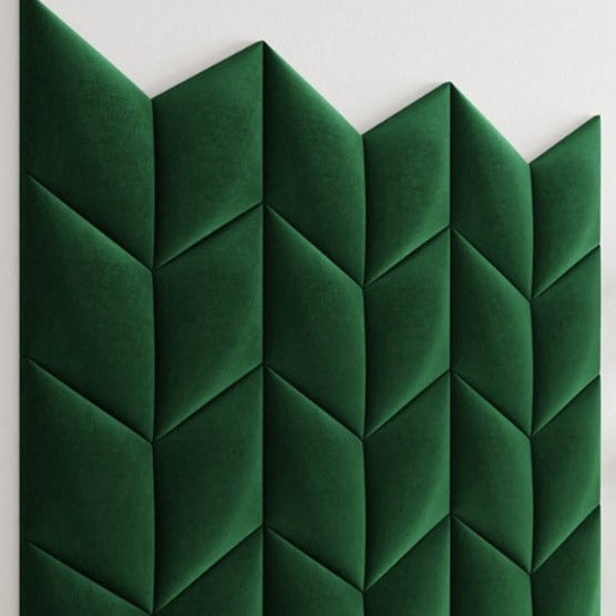 Green Herringbone wall paneling 
