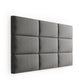 Grey double upholstered wall paneling 