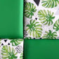 Green and leaf pattern child's wall paneling 